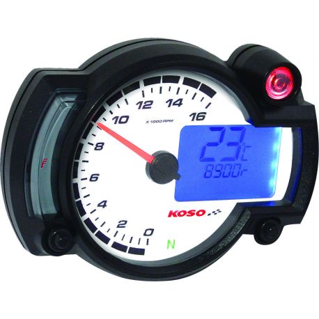 Compte-tour avec shift light et thermomètre KOSO RX2NR